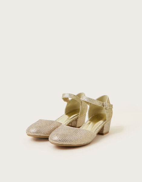Diamante Glitter Two-Part Heels, Gold (GOLD), large
