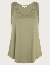 Jess Jersey Cami Top, Green (KHAKI), large