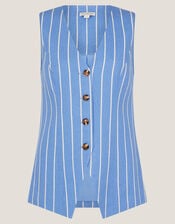 Susan Stripe Waistcoat, Blue (BLUE), large