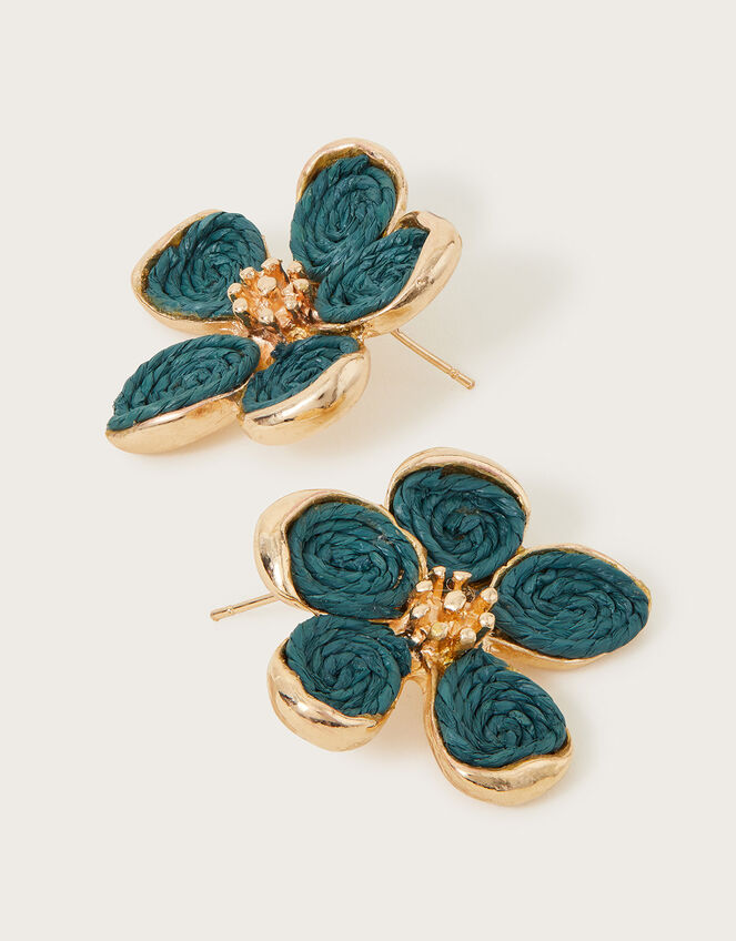 Statement Flower Stud Earrings, , large