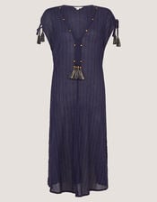 Mia Tassel Stripe Midi Kaftan, Blue (NAVY), large