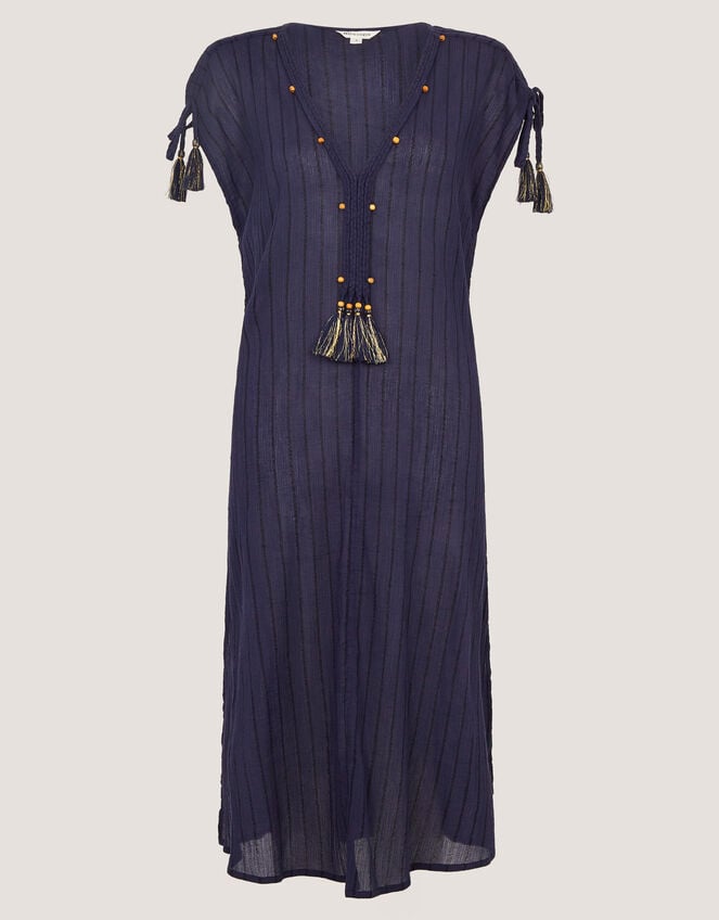 Mia Tassel Stripe Midi Kaftan, Blue (NAVY), large