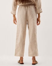 Lucy Short Straight Leg Linen Pants, Natural (NATURAL), large