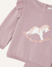 Newborn Rocking Horse Knitted Set, Purple (MAUVE), large