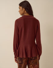 Kay Collar Cardigan, Cognac (COGNAC), large