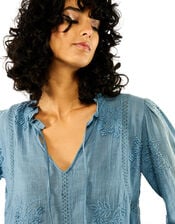 Wild Teresa Embroidered Blouse, Blue (BLUE), large