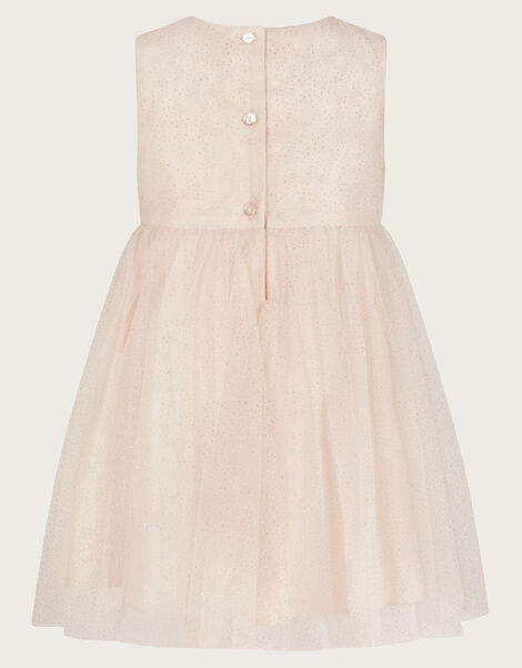 Baby Darcie 3D Flower Glitter Tulle Dress, Gold (GOLD), large