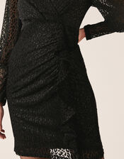 Abigail Shimmer Animal Devore Dress, Black (BLACK), large