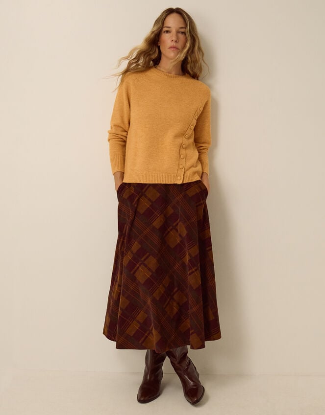 Bray Asymmetrical Button Jumper, Yellow (OCHRE), large