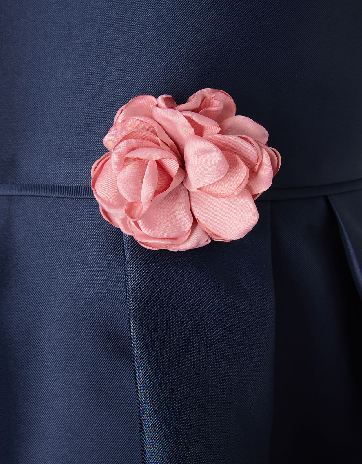 Corsage Belt Hi Low Dress Blue