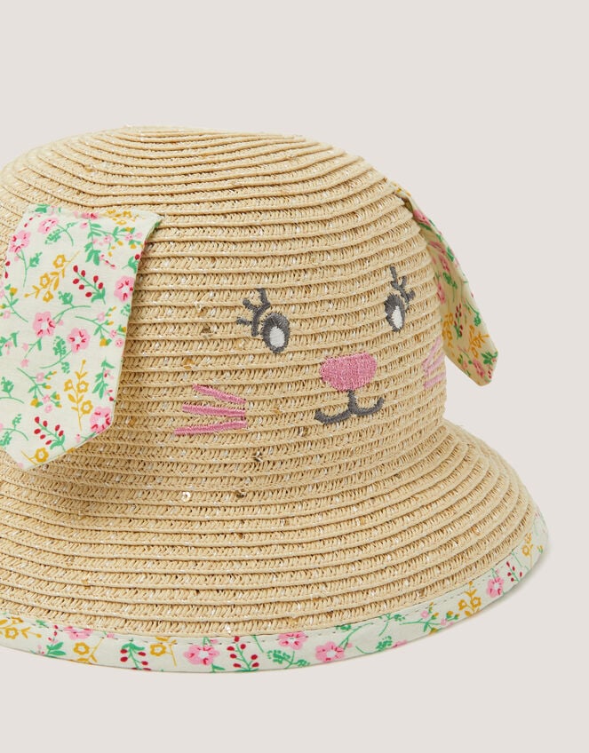Baby Bunny Straw Sun Hat, Multi (MULTI), large