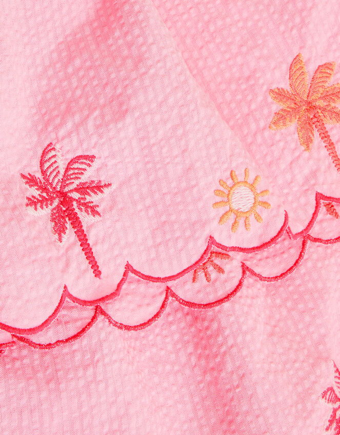 Palm Embroidered Top & Shorts Set, Pink (PINK), large