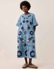 East Anyar Applique Placement Embroidery Dress, Teal (TEAL), large