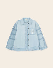 East Selma Embroidered Denim Jacket, Blue (LIGHT BLUE), large