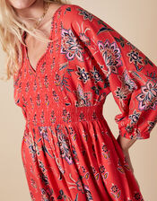 Floral Print Mini Dress in LENZING™ ECOVERO™, Red (RED), large