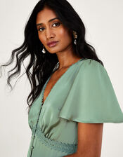 Ivy Satin Maxi Dress, Green (GREEN), large