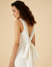 Annie Bow Back Bridal Maxi Dress, Ivory (IVORY), large