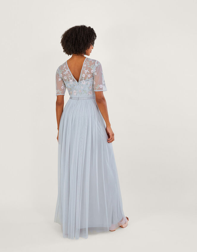 Harri Embellished Maxi Dress, Silver (SILVER), large