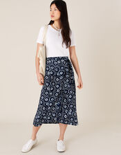 ARTISAN STUDIO Batik Print Wrap Skirt, Blue (NAVY), large