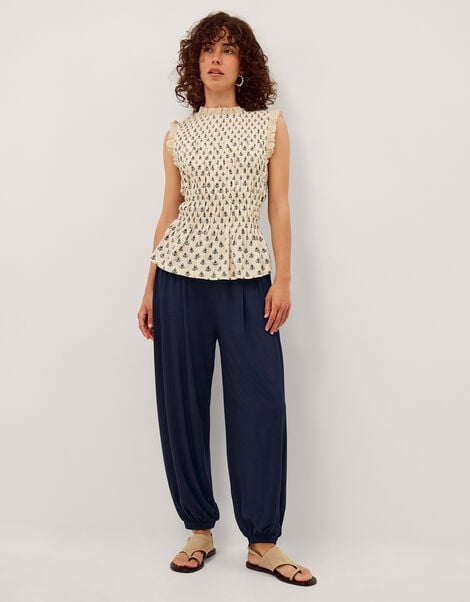 Holly Jersey Balloon Trousers, Blue (NAVY), large