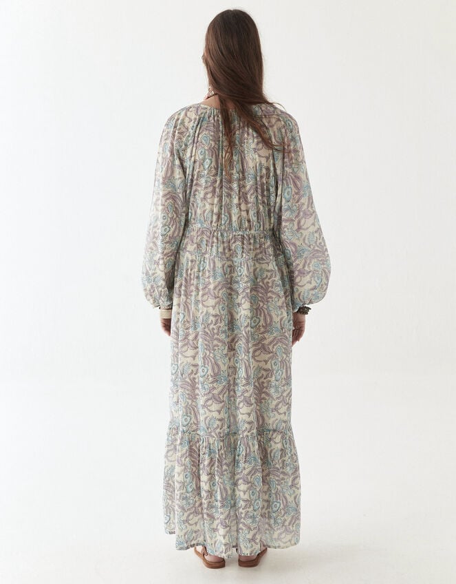 Maison Hotel Flora Long Sleeve Maxi Dress, Blue (BLUE), large