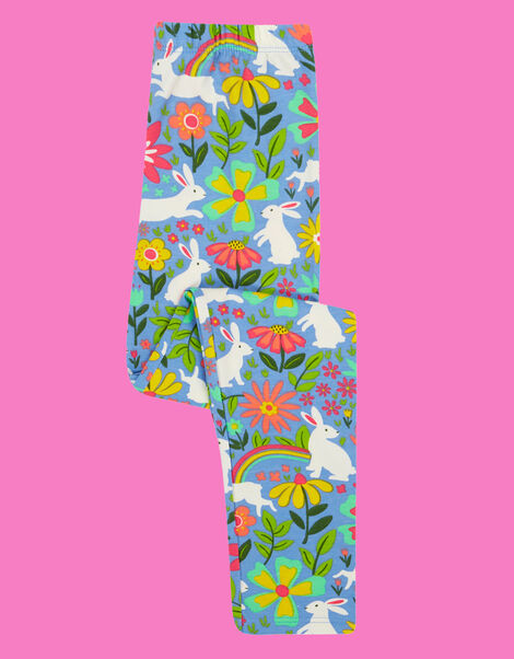 Frugi Libby Printed Leggings, Blue (BLUE), large