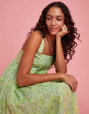 Scotch & Soda Sleeveless Floral Maxi Dress, Green (LIME), large