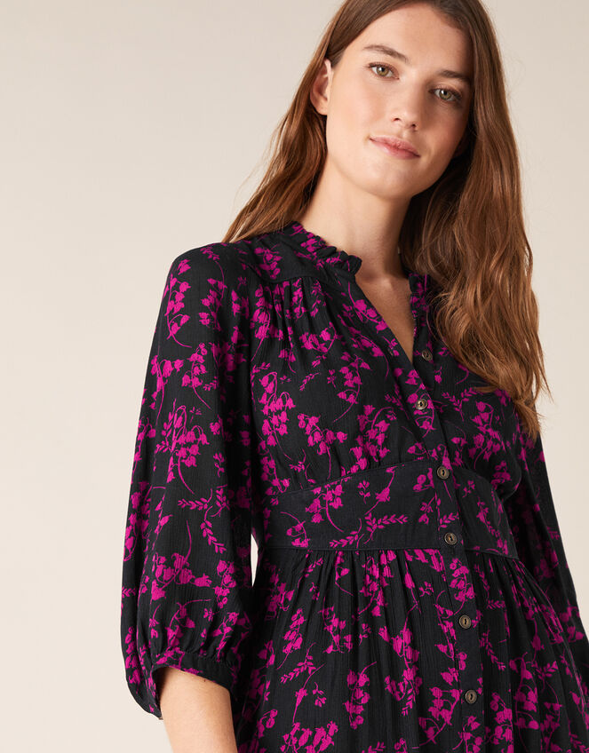 Dolly Floral Midi Dress in LENZING™ ECOVERO™, Blue (NAVY), large