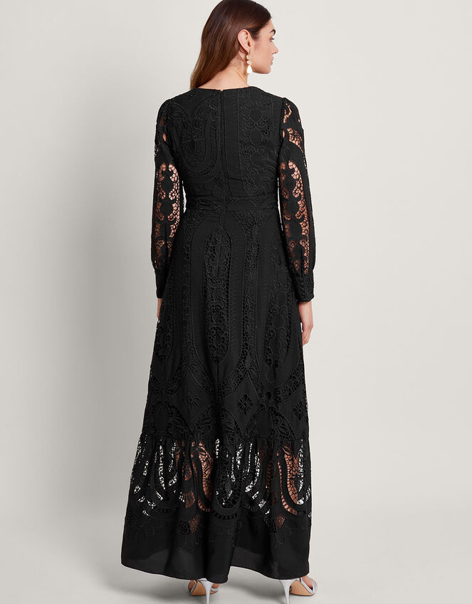 Harlow Lace Maxi Dress, Black (BLACK), large