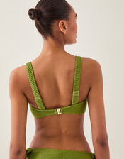 Alina Rib Bandeau Bikini Top, Green (GREEN), large