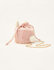 Pearly Fluffy Bunny Pouch Bag, , large