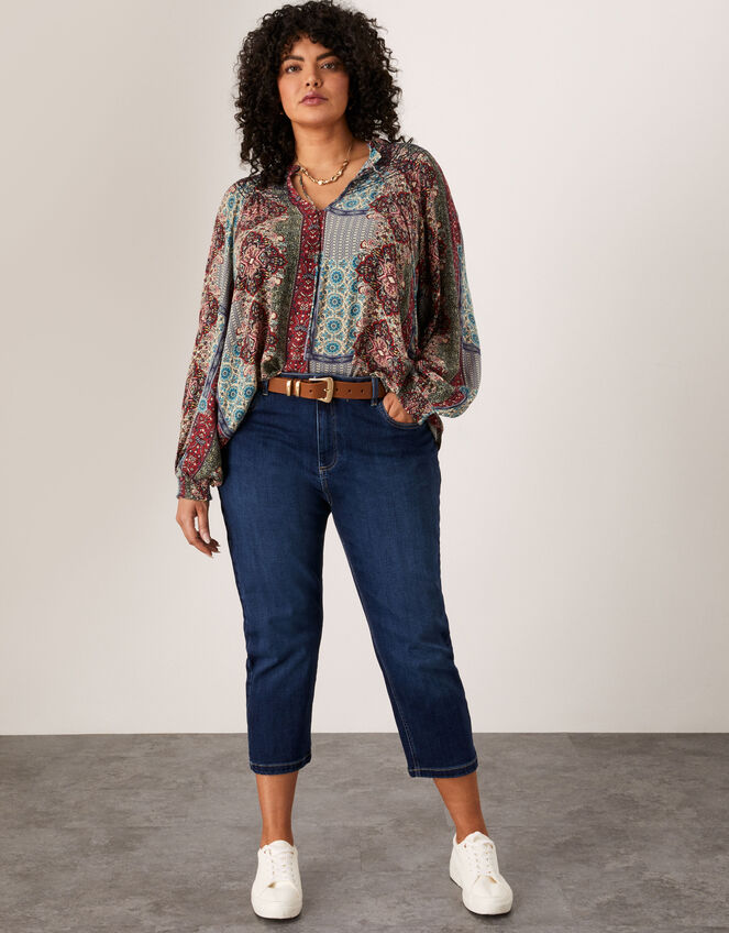Margaux Style Print Top, Blue (BLUE), large