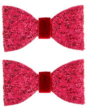 Glitter Bow Hair Clips, , large