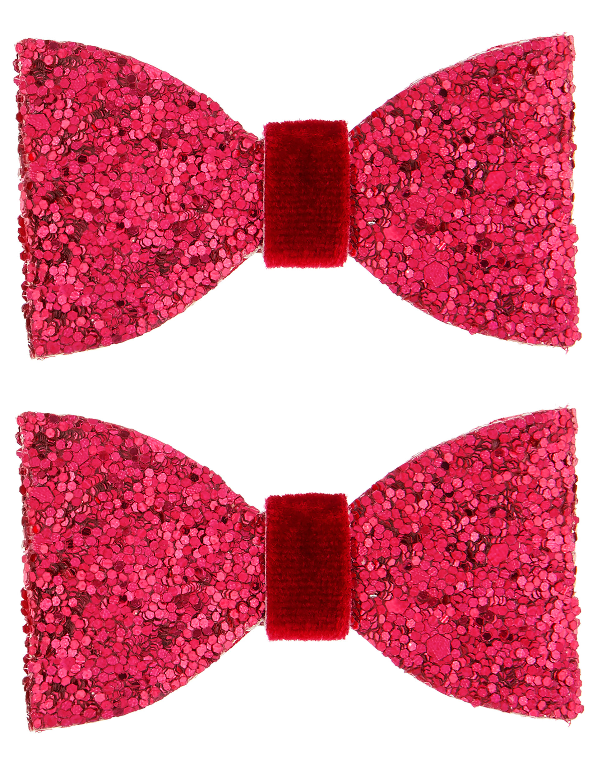 Glitter Bow Hair Clips, , large