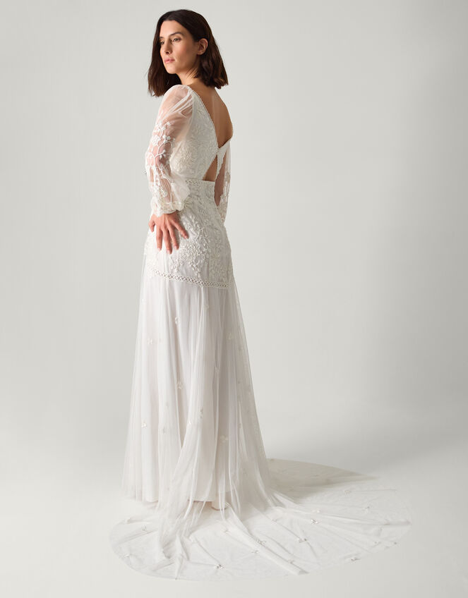 Josette Embellished Maxi Wedding Dress, Ivory (IVORY), large