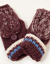 Reuben Knit Capped Gloves, Red (BURGUNDY), large