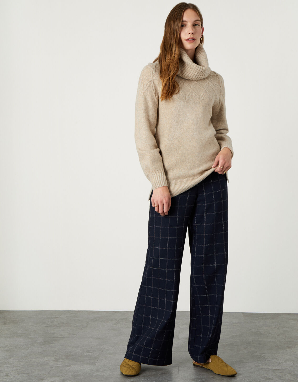 Cowl Neck Stitch Detail Longline Jumper 