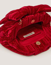 Taya Velvet Bow Clutch Bag, , large