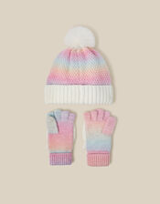 Unicorn Ombr&eacute; Hat & Gloves Set, Multi (MULTI), large