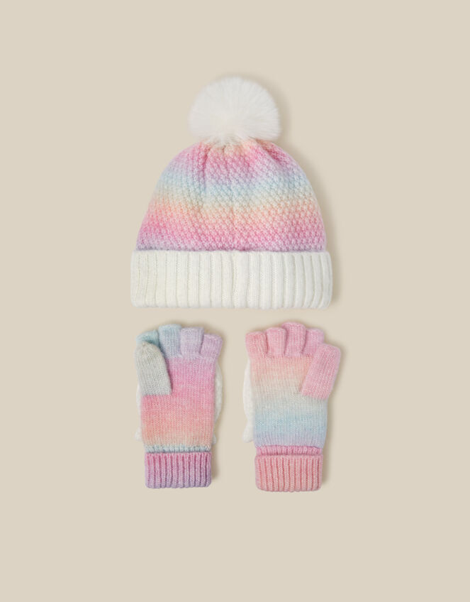 Unicorn Ombr&eacute; Hat & Gloves Set, Multi (MULTI), large