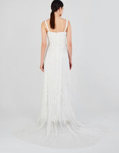Holly Embellished Cowl Neck Bridal Dress, Ivory (IVORY), large