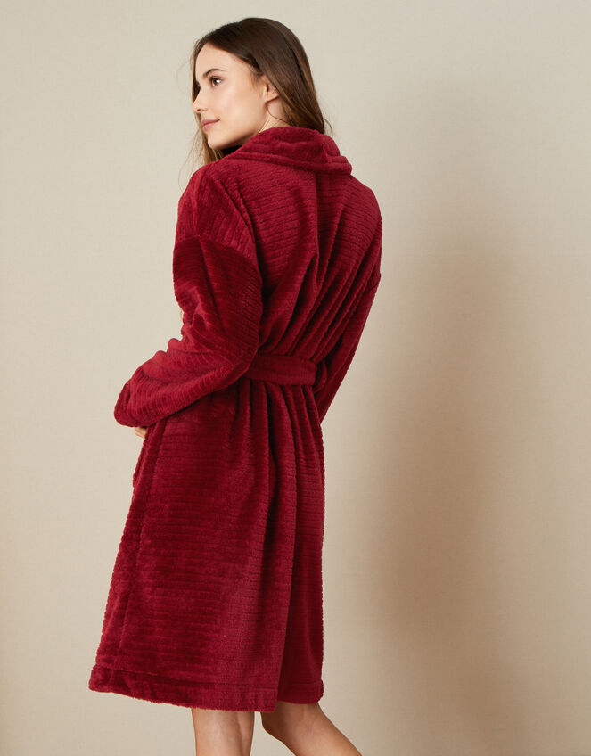 Textured Fluffy Robe, Red (RED), large