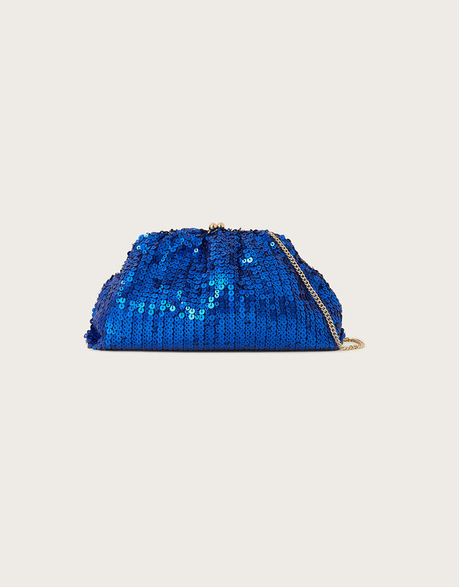 Sequin Clasp Clutch Bag, , large