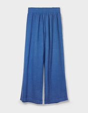 East Stephanie Crinkled Cotton Trousers, Blue (INDIGO), large