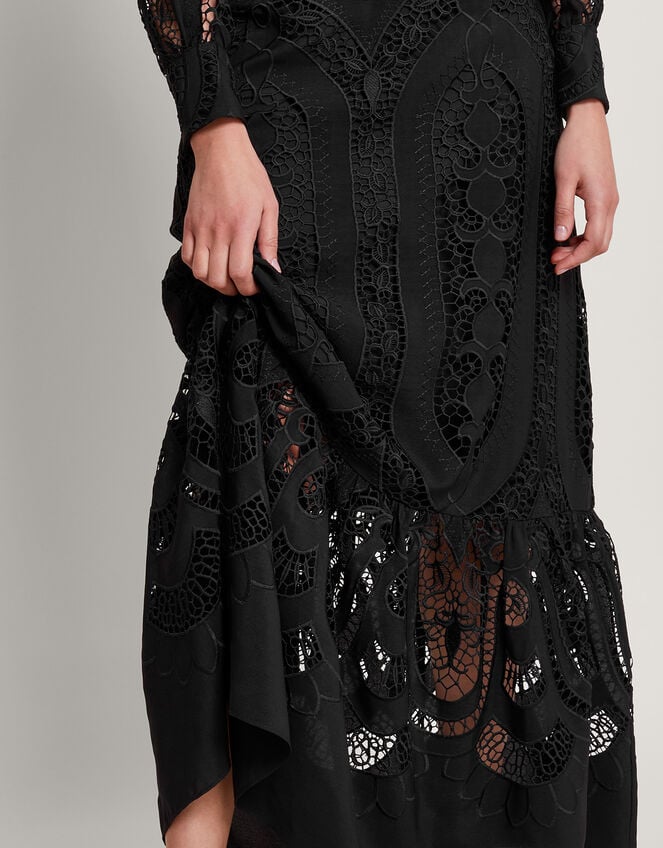 Harlow Lace Maxi Dress, Black (BLACK), large