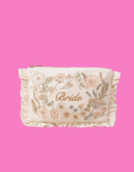 Elizabeth Scarlett Large Frilly Bride Velvet Pouch, , large