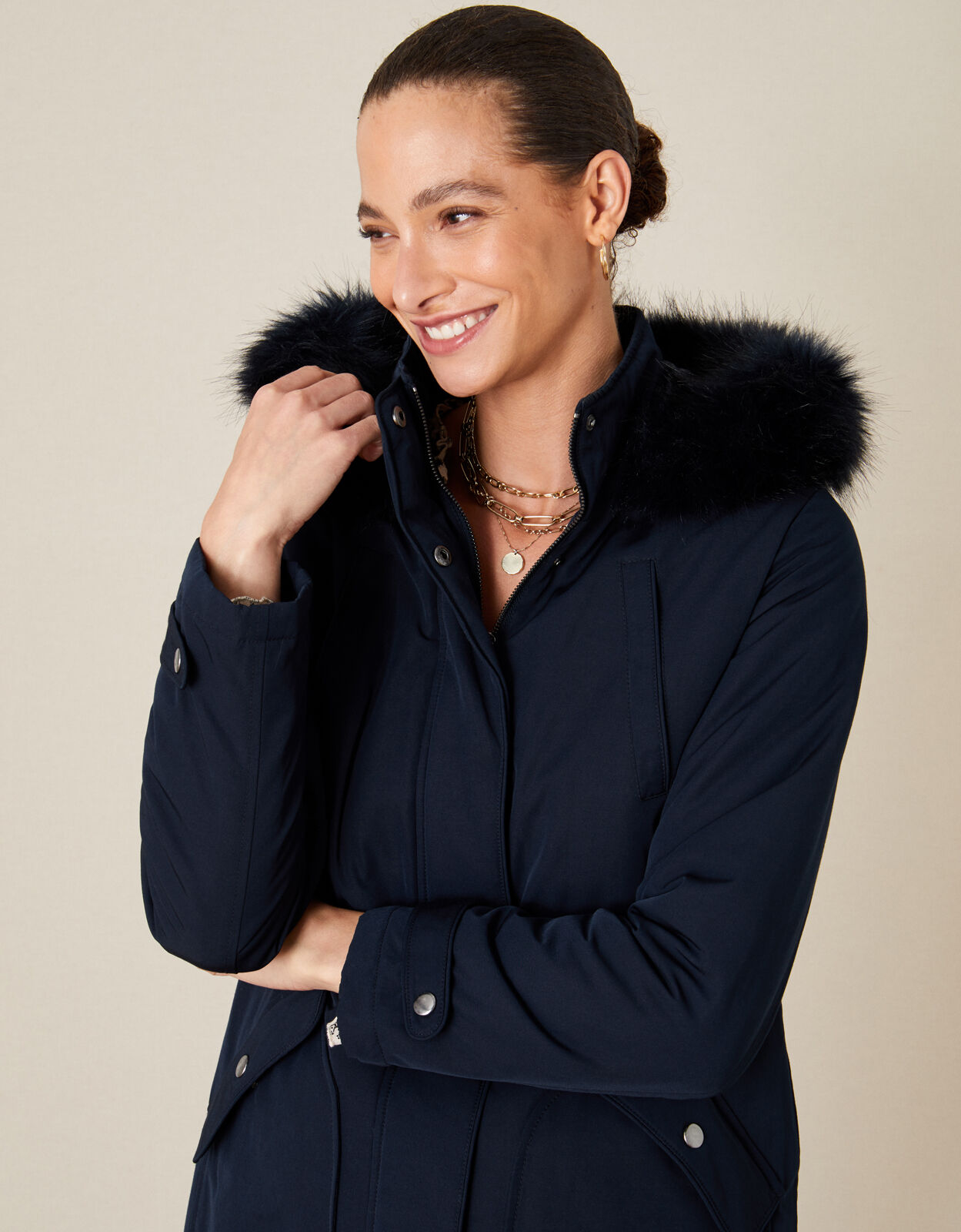 Fur hooded shop parka coat