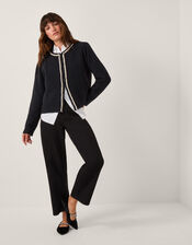 Pia Pearl Embellished Cardigan, Blue (NAVY), large