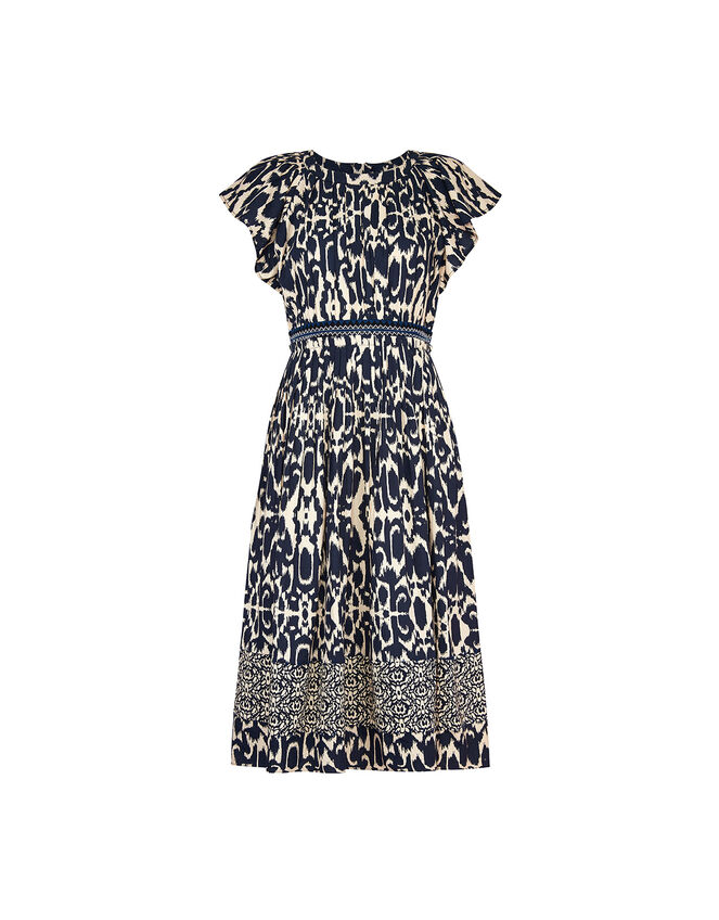 East Brenda Print Midi Dress, Blue (BLUE), large