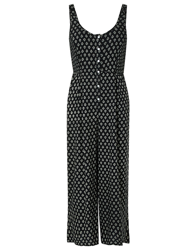 Helena Heritage Printed Jumpsuit in LENZING™ ECOVERO™, Black (BLACK), large
